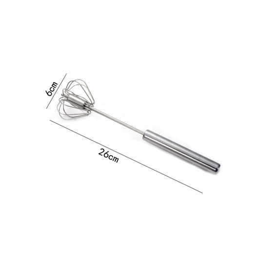 1pc Semi-Auto Stainless Steel Egg Whisk