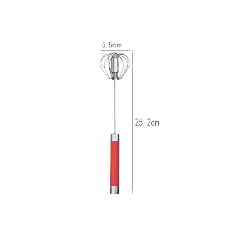1pc Semi-Auto Stainless Steel Egg Whisk