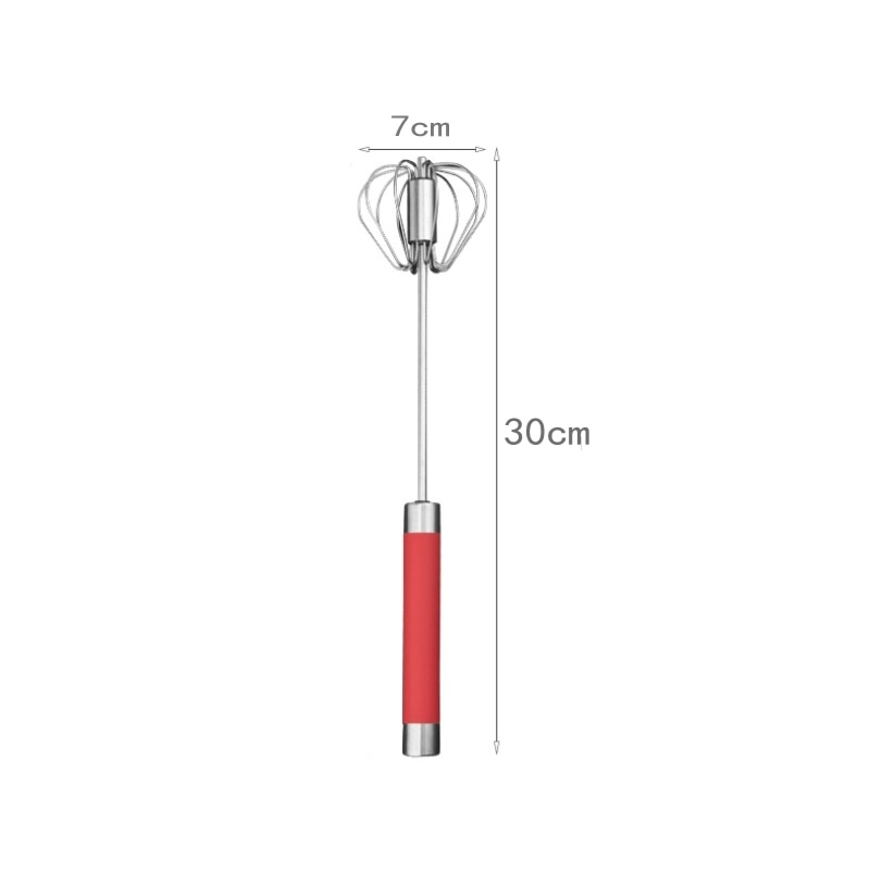 1pc Semi-Auto Stainless Steel Egg Whisk