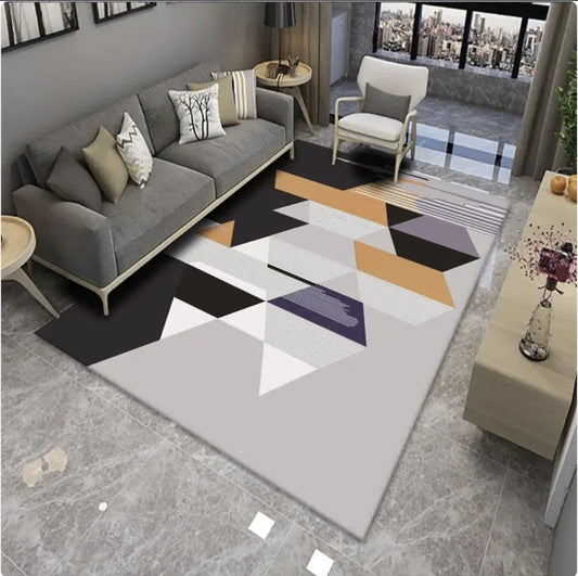 Cozy Geo-Velvet Floor Rug