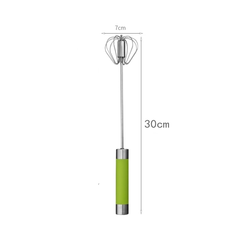 1pc Semi-Auto Stainless Steel Egg Whisk
